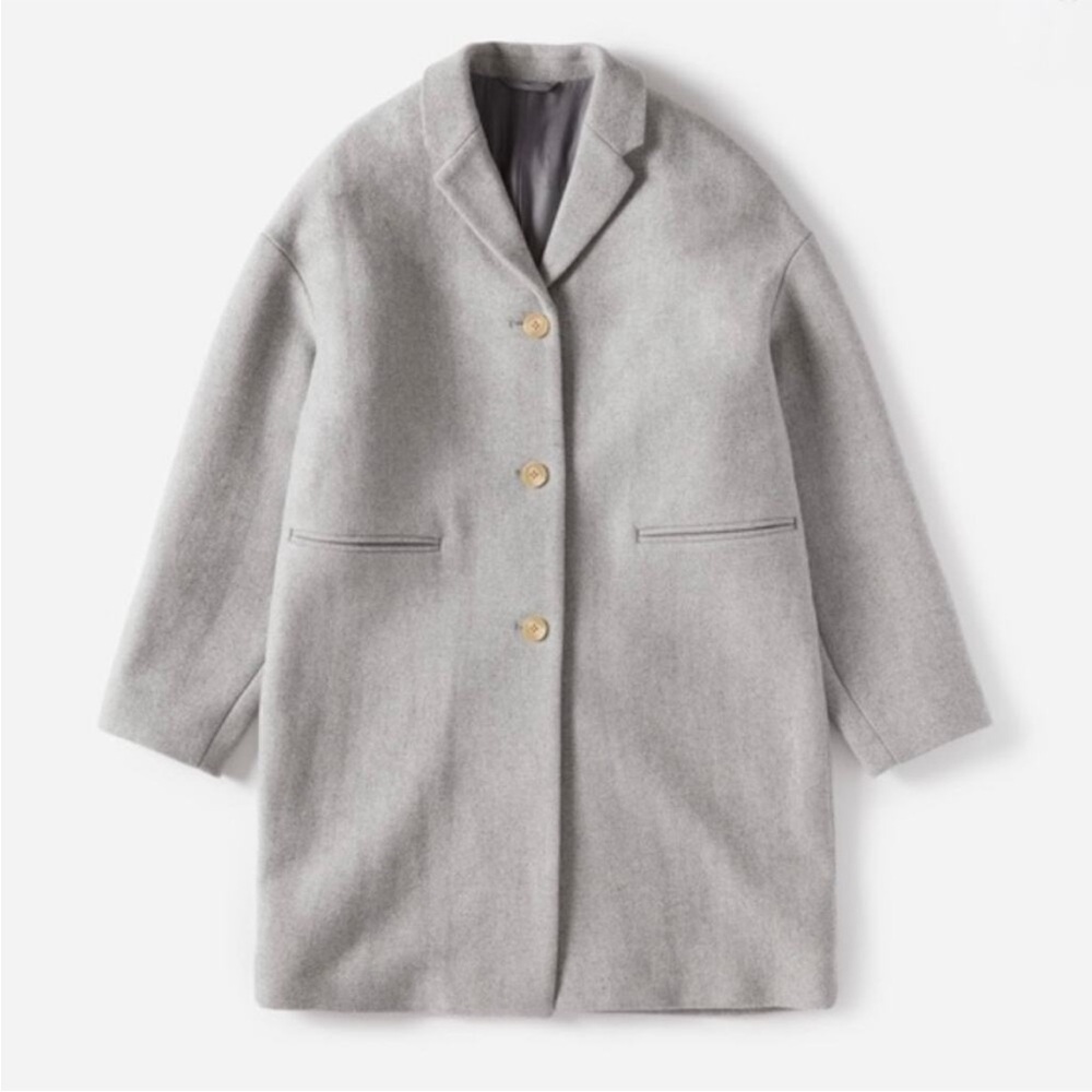 Everlane Cocoon Oversized Wool Coat - Gray- 00